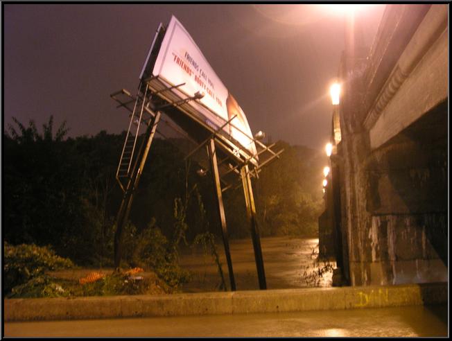 Billboard washout in Stella Ling Park at Green Lane and Main