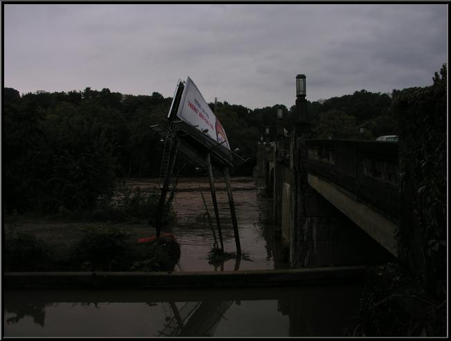 Billboard washout in Stella Ling Park at Green Lane and Main