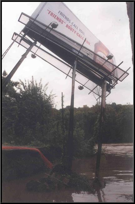 Billboard washout in Stella Ling Park at Green Lane and Main