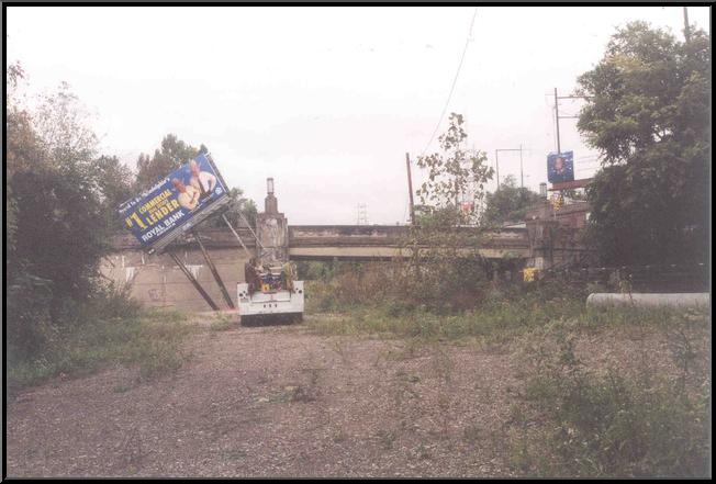 Billboard washout in Stella Ling Park at Green Lane and Main