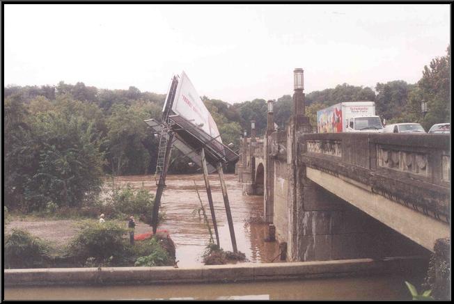 Billboard washout in Stella Ling Park at Green Lane and Main