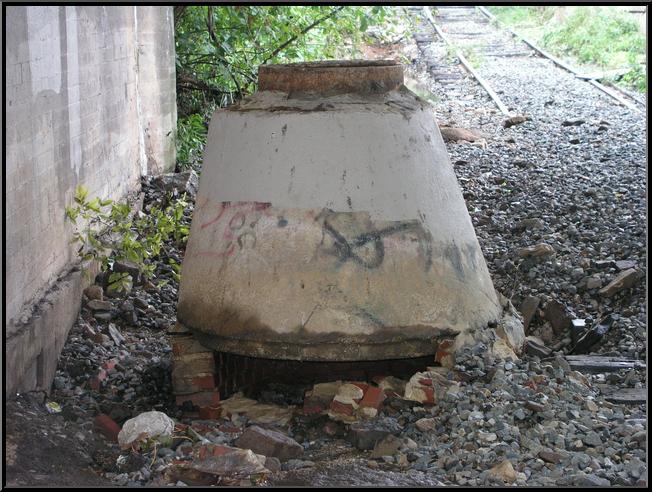 Sewer inlet under Green Lane Bridge--Washout damage