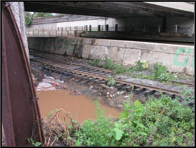 Train Tracks under Green Lane Bridge--Washout damage