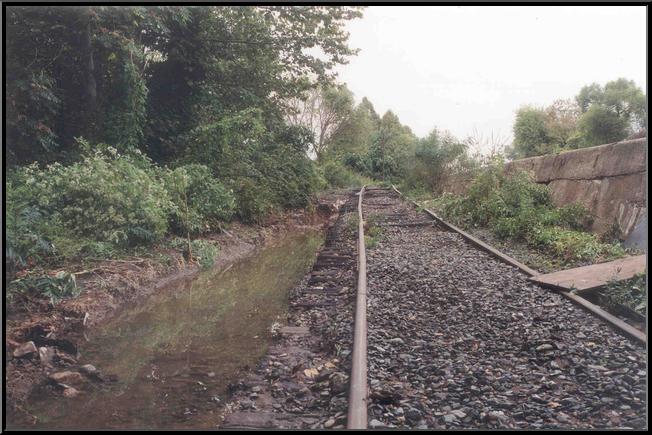 Train Tracks under Green Lane Bridge--Washout damage