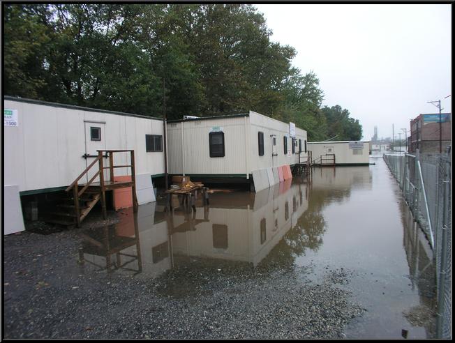 Venice Lofts construction trailers on Flat Rock