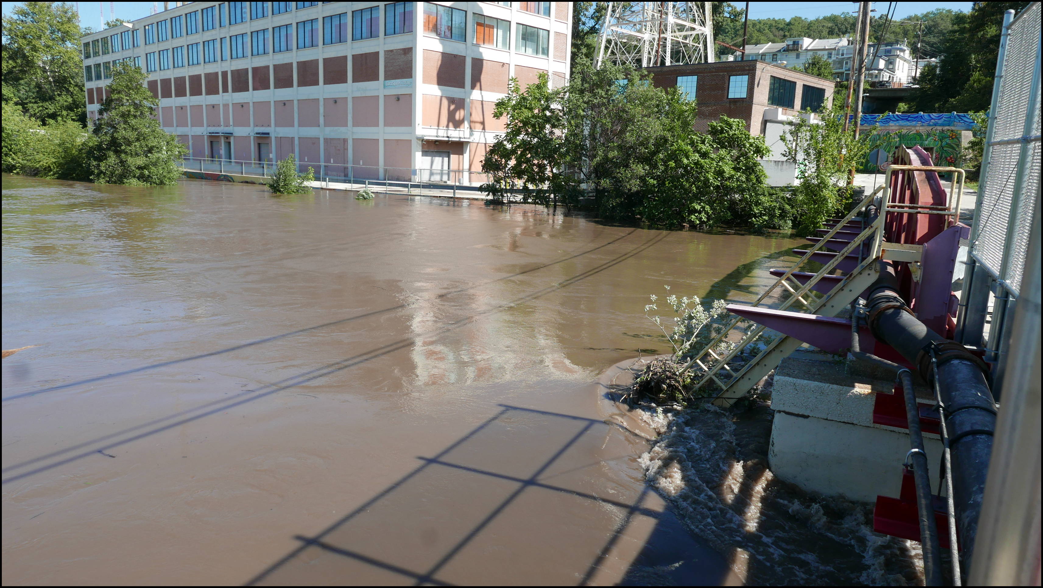 Fountain Street Steps and Flat Rock Road -- Look back at the storage place and bridge over the canal.