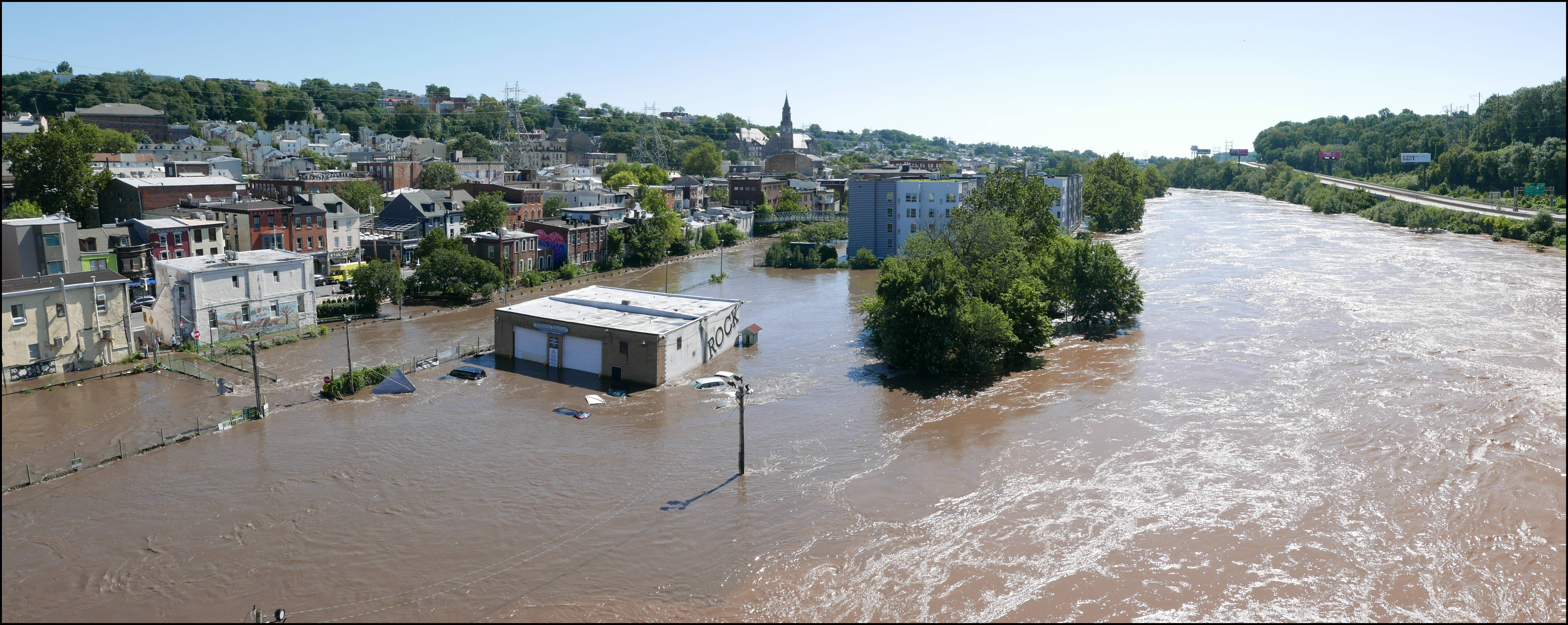 Views from the Manayunk Bridge -- Main Street parking lot