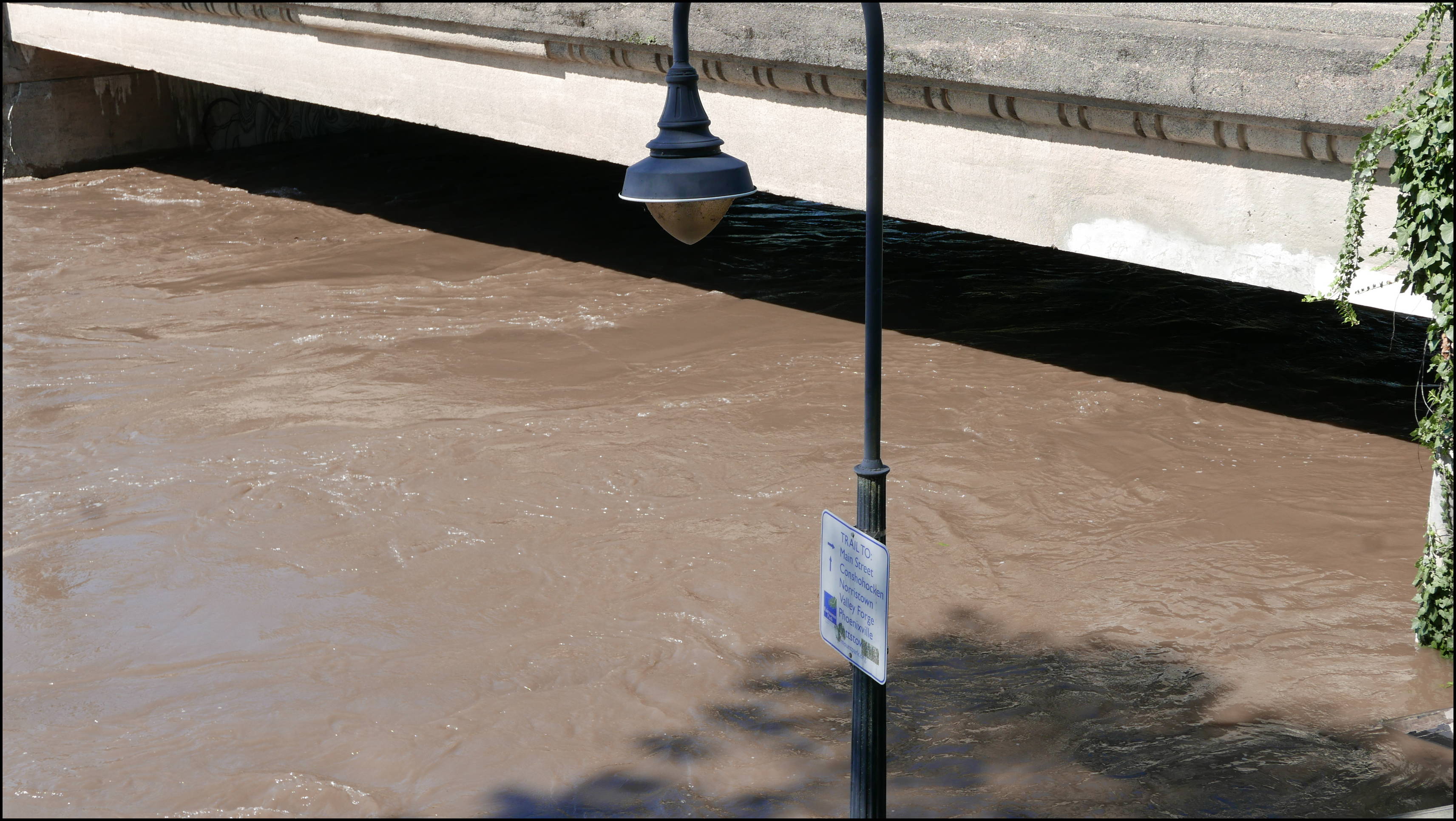 Manayunk Canal and Green Lane Bridge. 