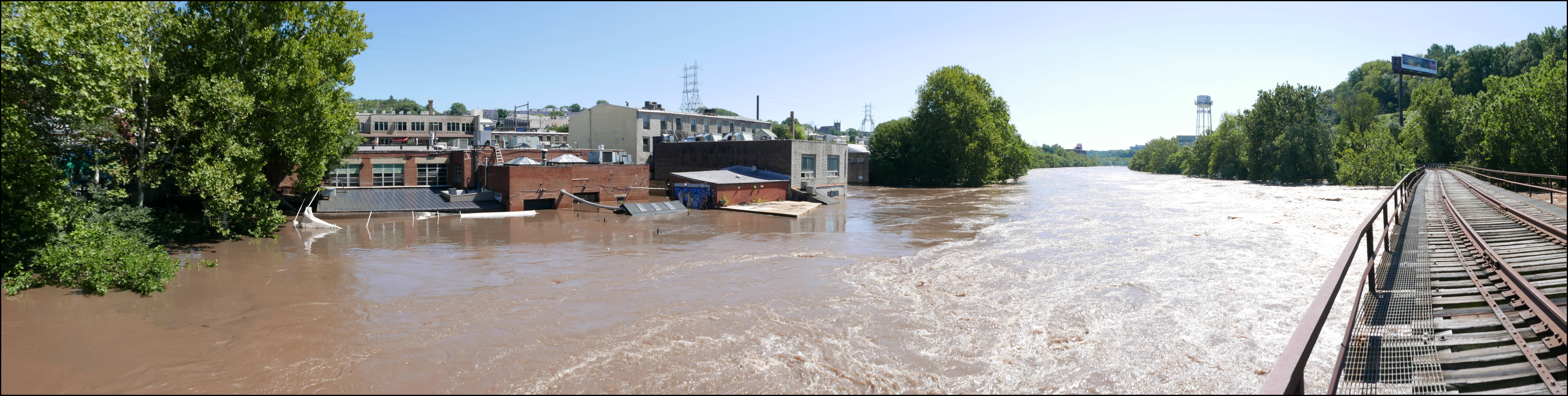 Blackies Bridge -- Back of Manayunk Brewing Company. Record flooding