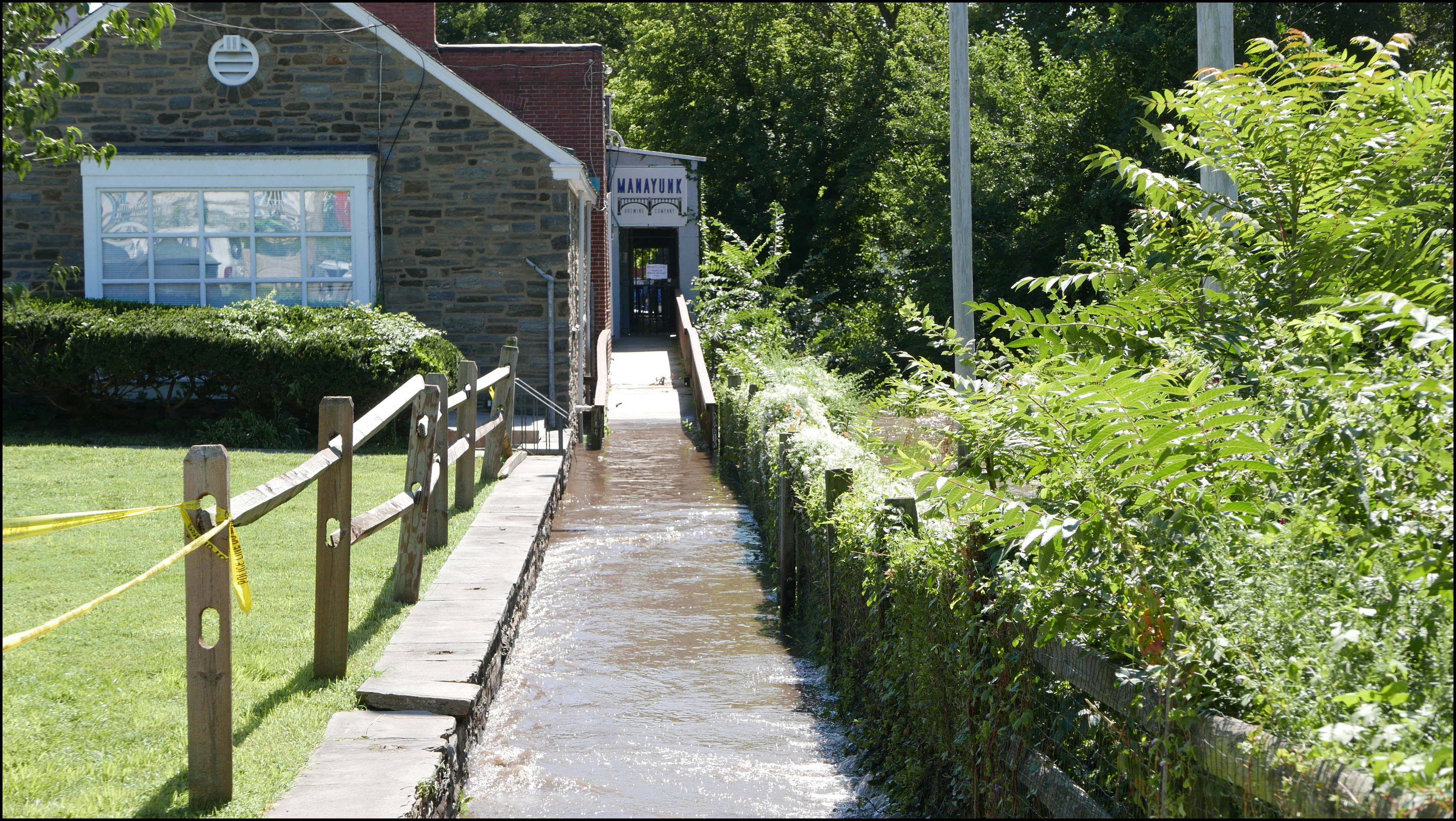 Lock Street and the canal -- Back entrance to Manayunk Brewing Company