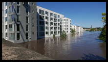 Venice Lofts and the Canal -- There's a parking lot under the building. I usually get pictures of flooded cars but now the garage is completely covered.