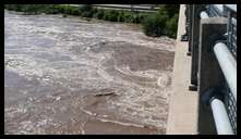 Views from the Manayunk Bridge -- Water rushing under the bridge