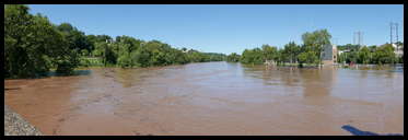 Views from the Green Lane bridge -- View up river