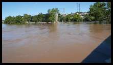 Views from the Green Lane bridge -- Fast moving water.