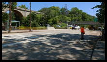 Wissahickon Creek and Ridge Ave (Wissahickon Transfer) -- Debris damaged the railing which is being repaired.