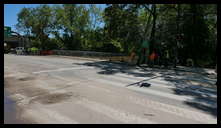 Wissahickon Creek and Ridge Ave (Wissahickon Transfer) -- Debris damaged the railing which is being repaired.