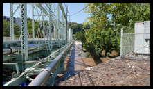 Southern limit of flooding on Main Street -- Bridge to The Royal Athena -- Closed.