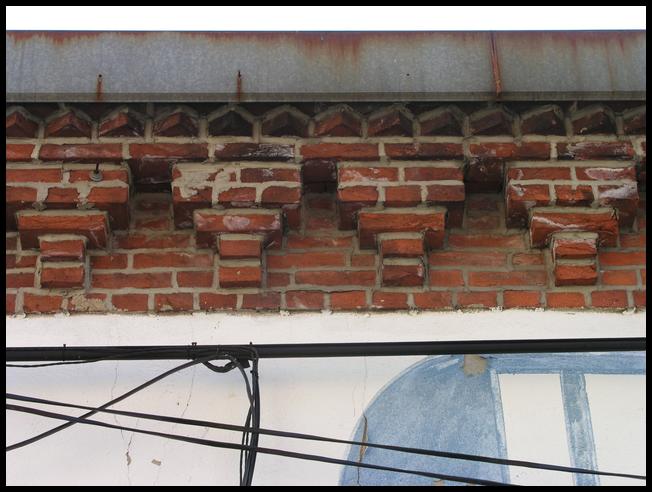 Closeup of front cornice